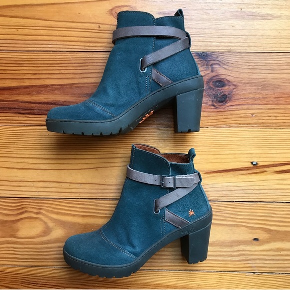 Art Teal Tan Strap Spanish Leather Boots, EUC, 38 - Picture 2 of 14